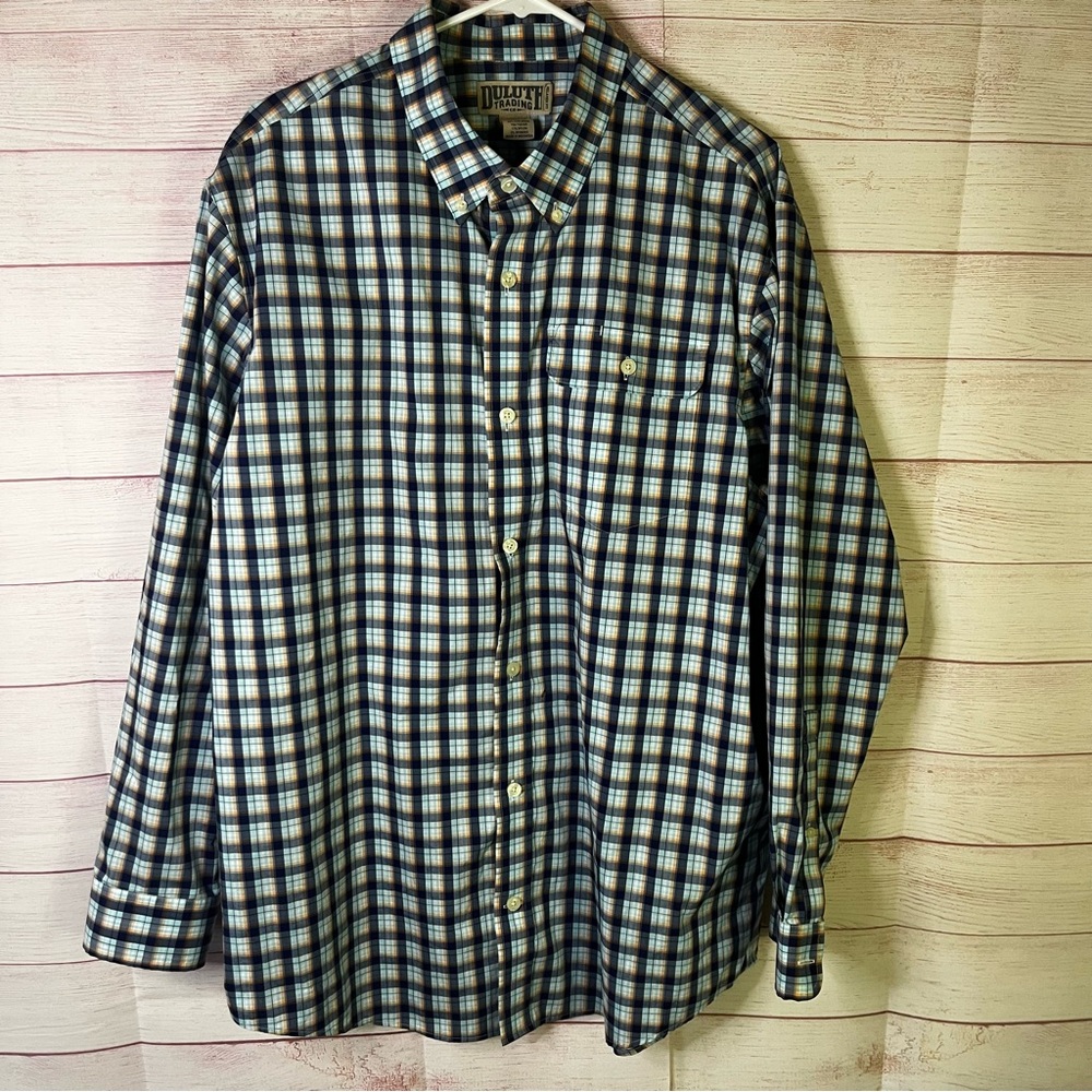 Duluth Trading Long Sleeve Plaid Button Down Shirt Size Large